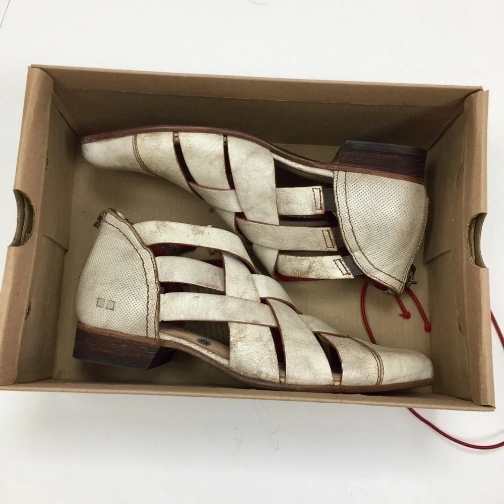 Bed Stu Brittany Sandals Braided Nectar Lux White Tan